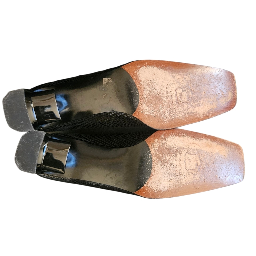 Stuart Weitzman Women's Black Python Embossed Lea… - image 4